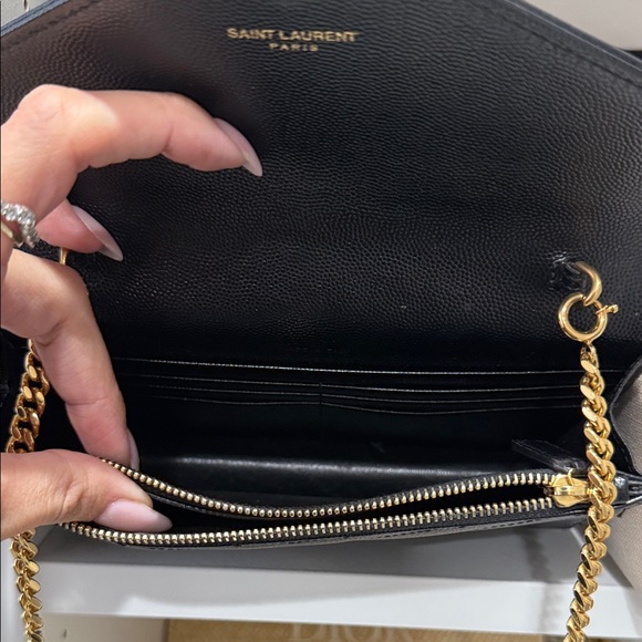 Yves Saint Laurent Black Chevron Clutch - Picture 4 of 5